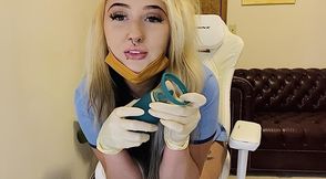 Nurse gives sex toy instructions and demonstration