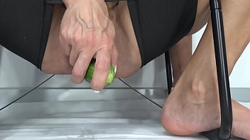 A cucumber in my wet pussy.