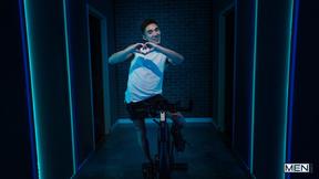 ”Naked spinning lesson turns into naughty gay ass fucking session - Dante Colle & Ashton Summers”