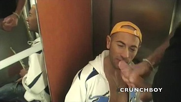 3 gay fucked by straight discret in public elevator
