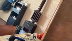 Pussy massage with vibrator at home