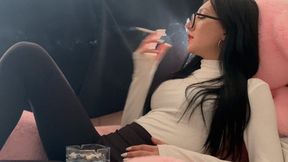 SEPTEMBER IS LYING DOWN AND ENJOYING HIS CIGARETTE