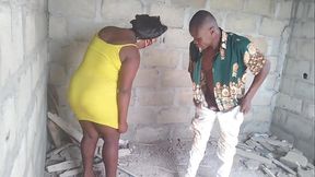 Street boy lure orange seller inside uncompleted building and fuck her till he cum
