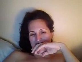 Mature brunette Tina toys in stockings 03