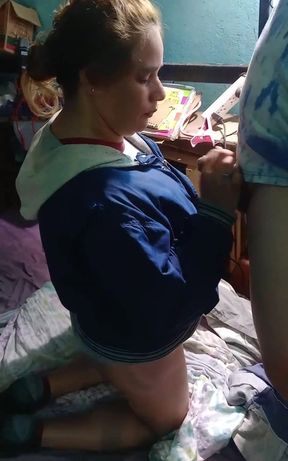 Cold Morning, but My Girlfriend Sucks Me off with Her Jacket on
