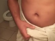 After shower towel bulge play