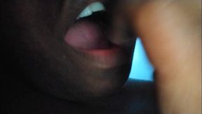 Let's see how deep my fingers go Teen(18+) shoves her fingers down her throat.
