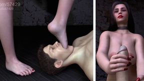 Hard Foot Gagging Femdom - Barefoot, Naked