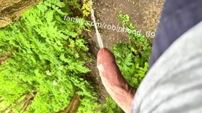 Outdoor hard dick piss ruined by daddy's hot watersports