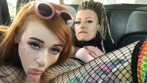 FakeTaxi: Big boobs Azura Alii FFM ass fucking