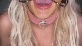 British Slut Gags on Dildo and Bounces Her Big Ass