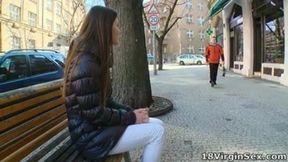 Marina waits for her man on the park bench