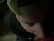 cum dump sucking dick in public