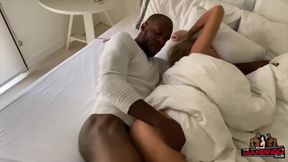 Barbie Blonde Slut with Fake Tits Gets Wrecked by Two BBC