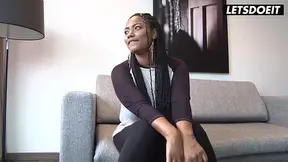 Curvy Ebony MILFs natural tits played with