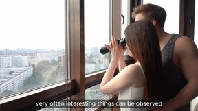 Creampie for Hot MILF Peeping on Neighbors Juicy Pink Pussy