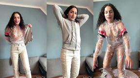 nein keine pisse , pvc schweiss ist ausgelaufen wahrend der challenge