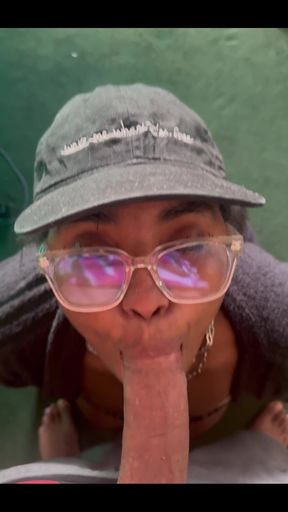 Nerdy Goth Girl Gets on Her Knees for a POV Blowjob