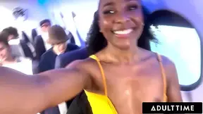 Olivia Jay parades off on plane then gets fucked hard by seatmate
