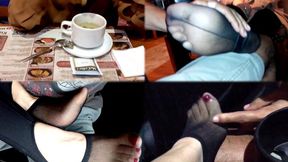 Lunacious footsie date! Cell-phone captions - MOV