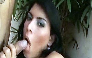 Titless babe sucking in jacuzzi