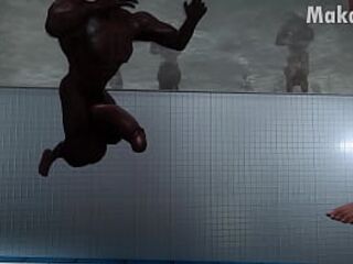 Large Ebony Wang Wench Mrs. Cockers gets screwed at the pool