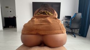 Cheating quick with the my best friend's virgin Sister, she humping my cock while he prepares lunch