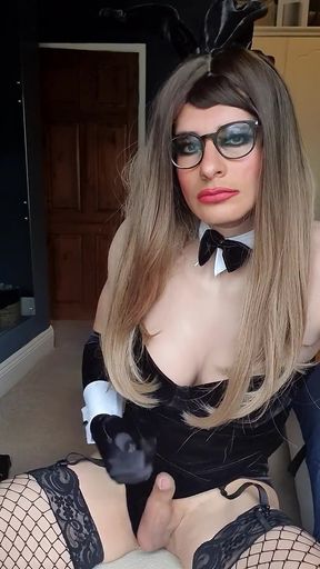 Being a very naughty little brunette bunny!