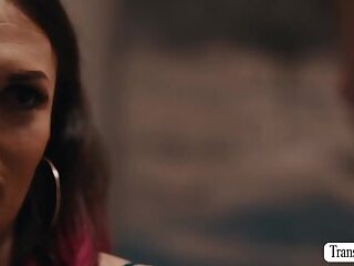 Small tits TS lets stepbro bang her ass