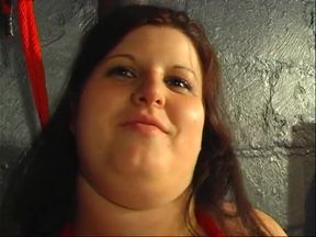 BBW slave loves hot wax on her tits