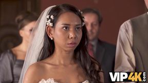 VIP4K. Horny newlyweds cant resist and get intimate right after wedding