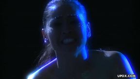 Asian milf Jessica uses the glass dildo to stroke her cunt.