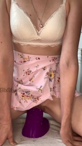 Bad dragon monster cock is nearly too big for her pussy