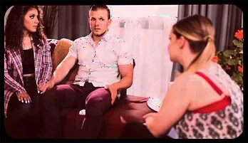 Busty Blonde Counselor's Hot Session with Husband & Wife