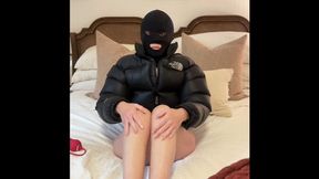Big Black Down Jacket Solo Masturbation