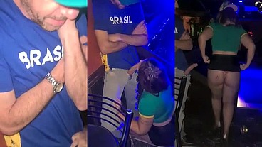 Fiz um boquete em desconhecido em festa na comemoração do jogo do Brasil