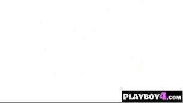 Petite ebony MILF Alexis Tae gets frisky in a post-interview masturbation