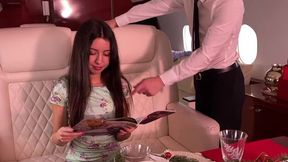 Ultimate Porn Experience ~ Double Penetration on Private Jet with Expensive Present Girlfriend