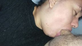 SHE STARTS THE DAY FULL OF LONGING FOR A COCK INSIDE HER LITTLE MOUTH