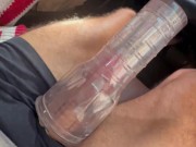 Cock in fleshlight stuck in traffic