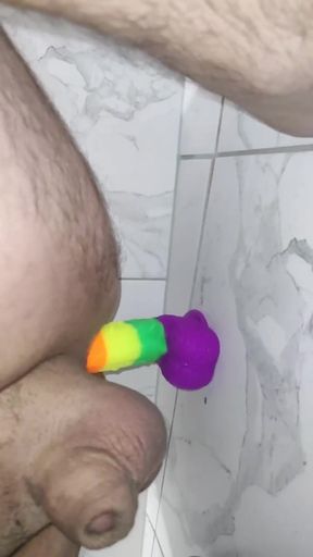 Jumping into my big dildo