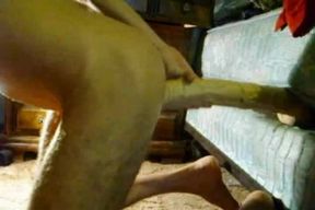 Perverted amateur alone dude has a toy to polish his own anus a bit