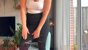 curvy business woman in dried cum nylons gets more hot cum by the boss - business-bitch