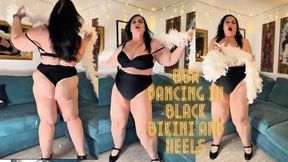 BBW Dancing in Black Bikini and Heels 1080p