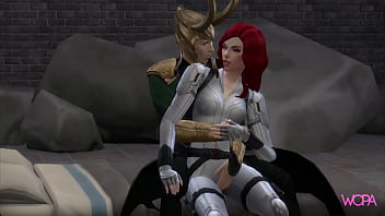 Black Widow having sex with Loki - Parody Animation