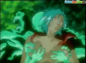 Return of the Overfiend 3 - Father rescues daughter being ganbanged by beasts