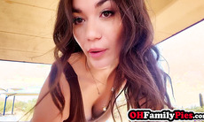 Asian teen with big tits takes a hard pounding after a wild hiking adventure