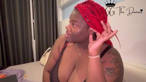 Jerk Off Instructions with Topless Ebony BBW