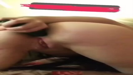 Anal masturbation with a cucumber