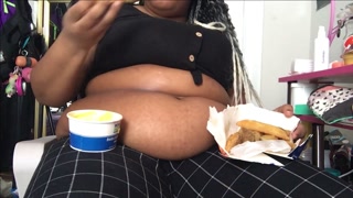 Messy BBW Feedee Chicken + Cheese + Potato Stuffing